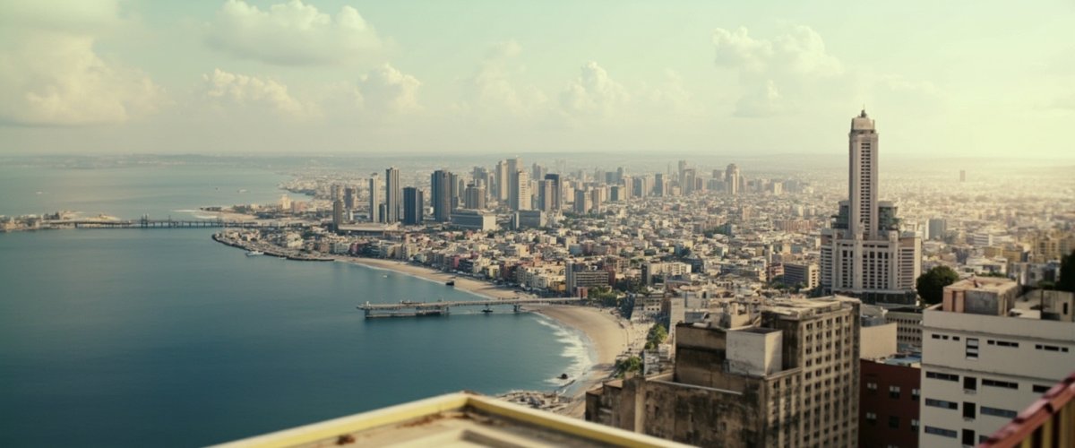 Painterly banner illustration of Luanda