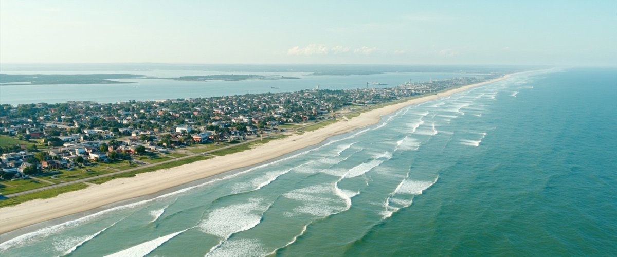 Painterly banner illustration of Mastic Beach