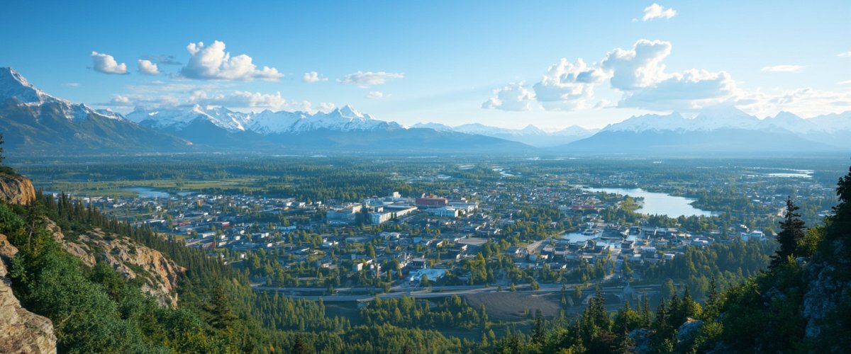 Painterly banner illustration of Matanuska-Susitna Borough