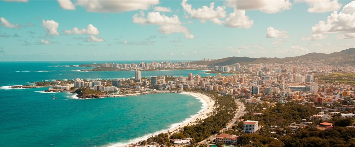 Painterly banner illustration of Mazatlán