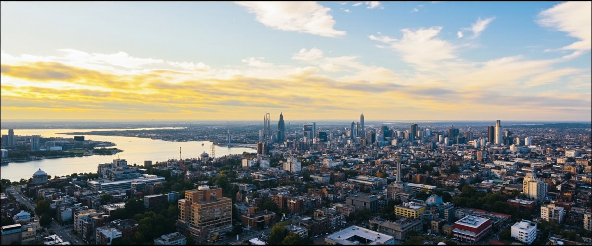 Painterly banner illustration of Montréal