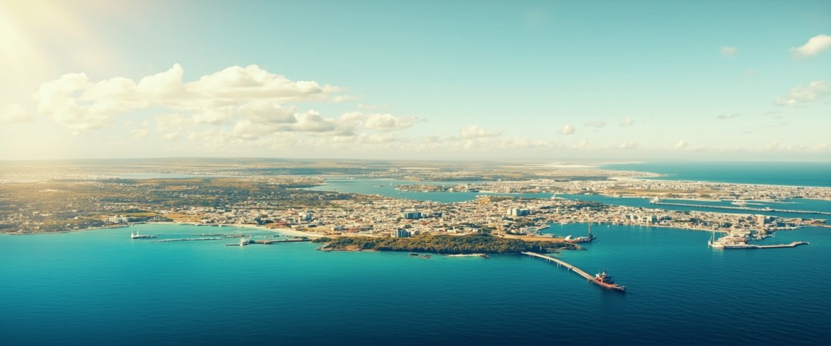 Painterly banner illustration of Mossel Bay
