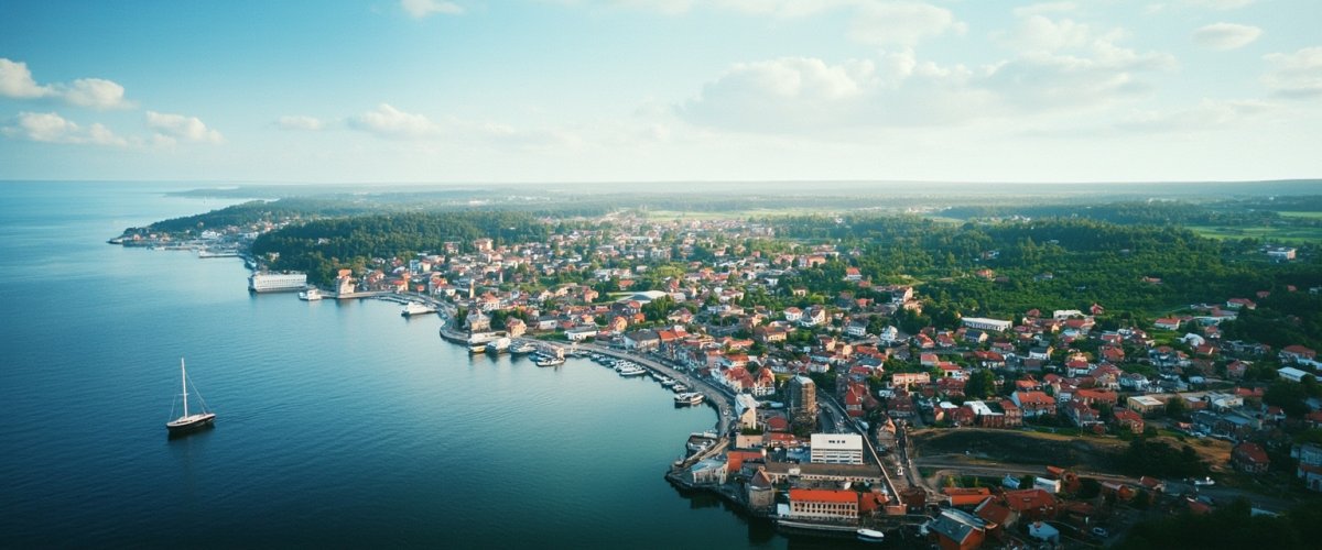 Painterly banner illustration of Naantali