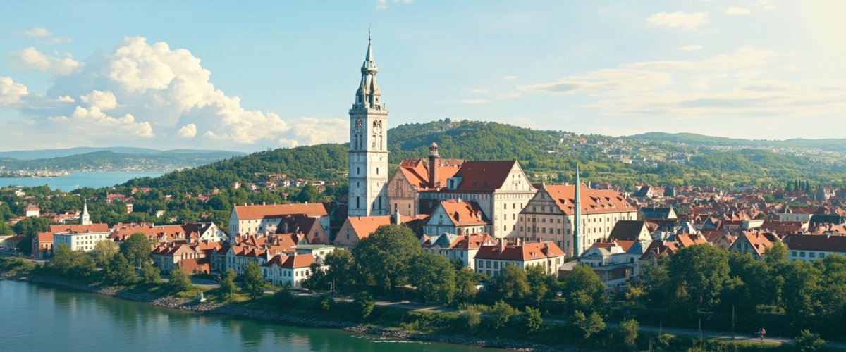 Painterly banner illustration of Neuenbürg