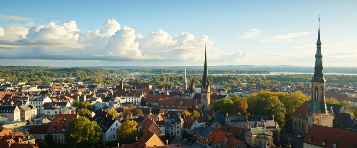 Painterly banner illustration of Neustadt an der Aisch