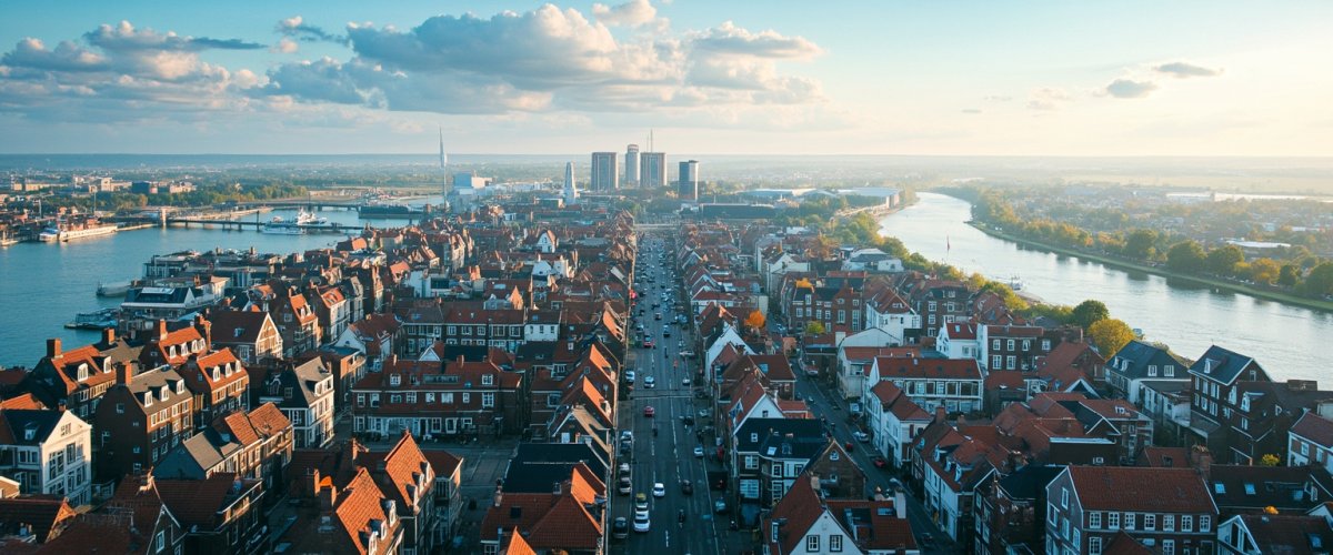 Painterly banner illustration of Nieuw-Lekkerland