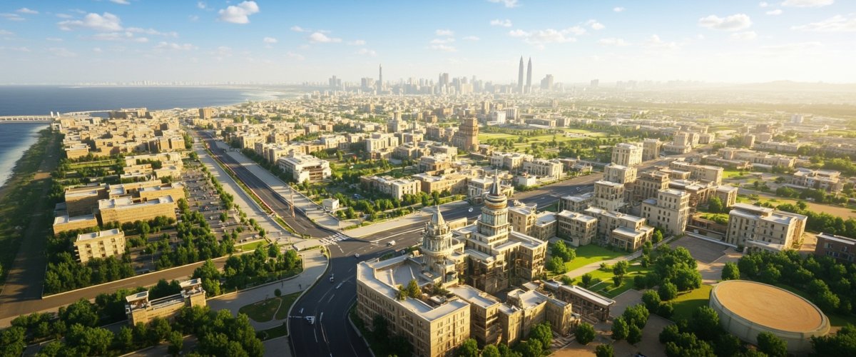 Painterly banner illustration of Nowshera Cantonment