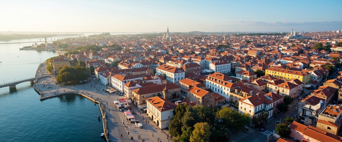 Painterly banner illustration of Osijek