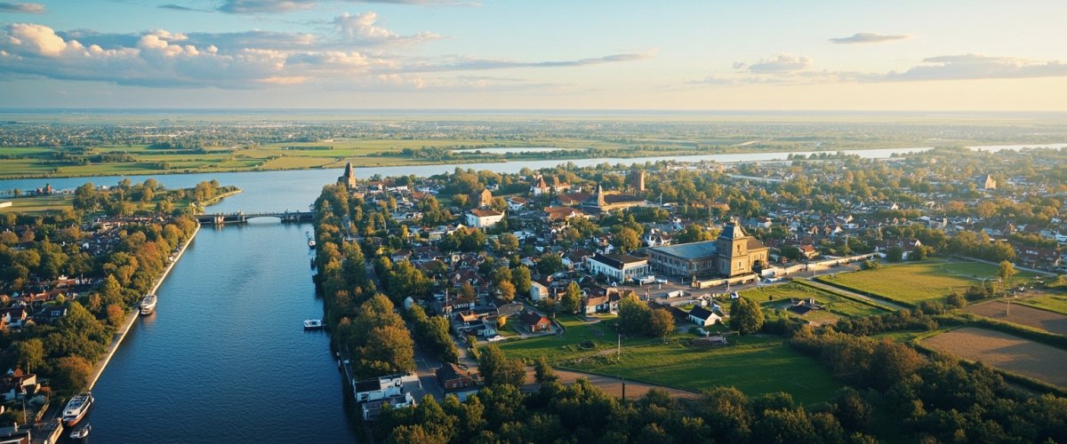 Painterly banner illustration of Oude Wetering