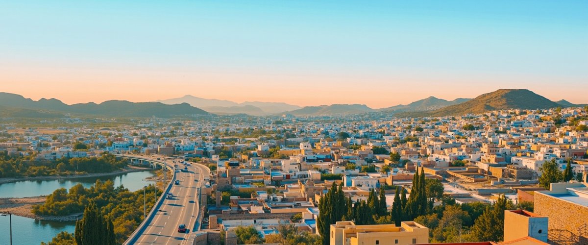 Painterly banner illustration of Oued Amlil