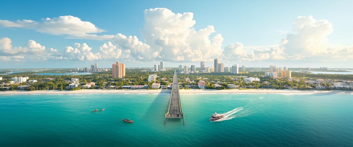 Painterly banner illustration of Palm Beach Gardens