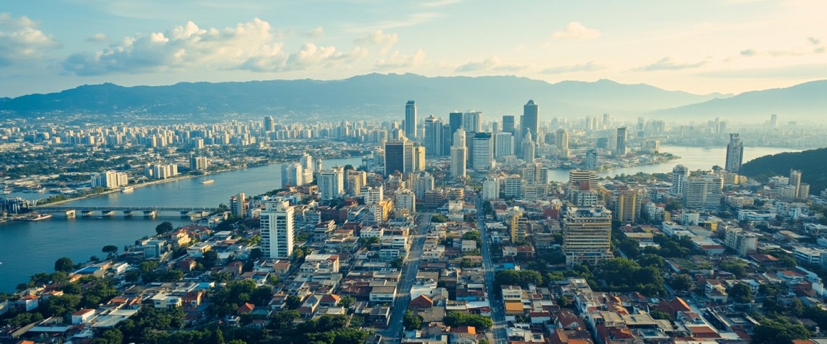 Painterly banner illustration of San Fernando City