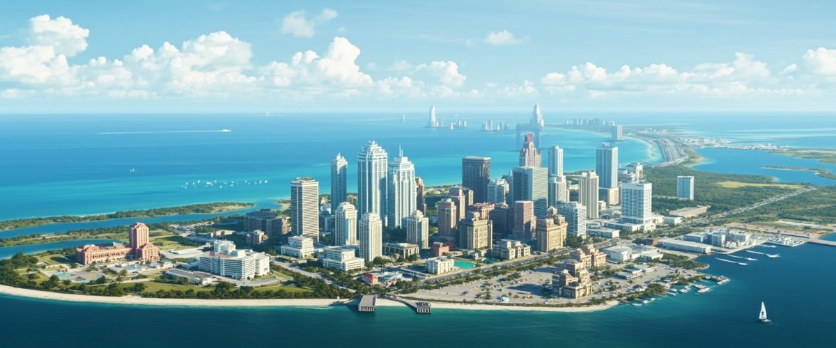 Painterly banner illustration of Panama City