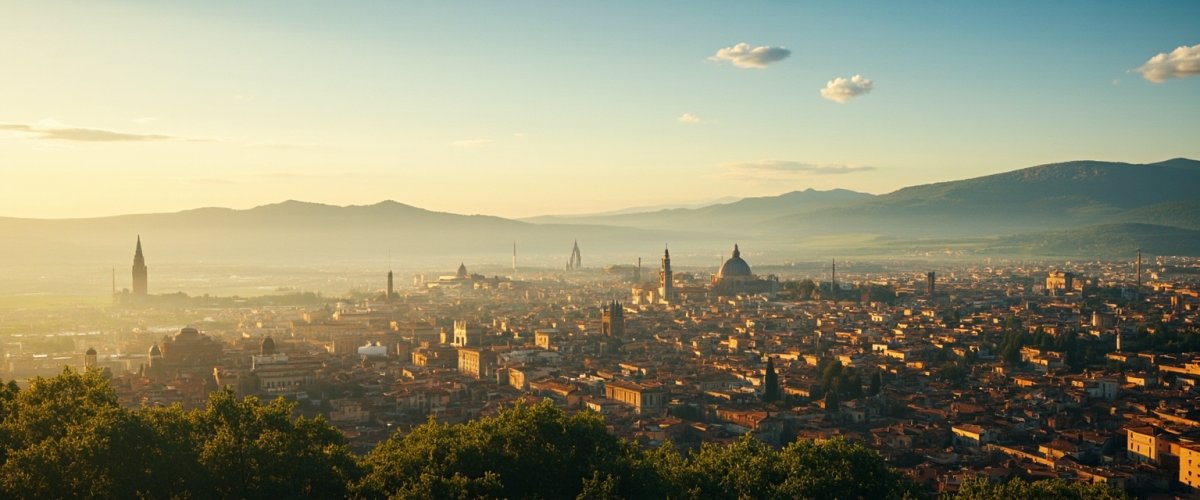 Painterly banner illustration of Provincia di Lucca