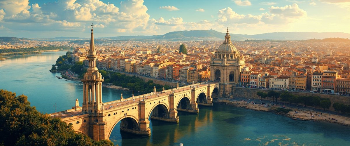 Painterly banner illustration of Puente del Congosto