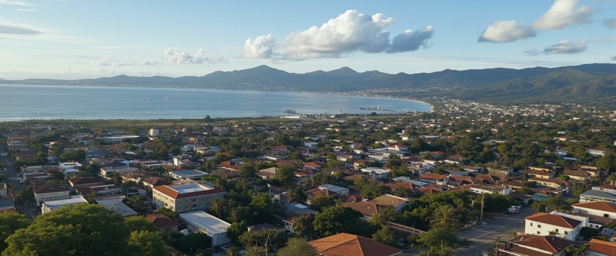 Painterly banner illustration of Puerto El Triunfo