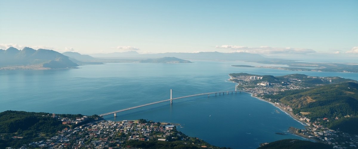 Painterly banner illustration of Puerto Montt