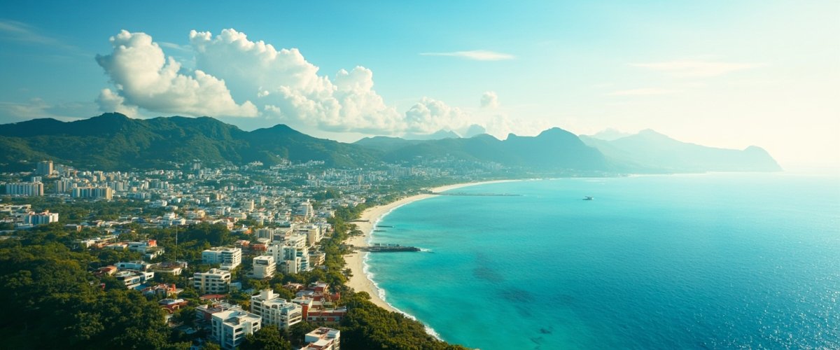 Painterly banner illustration of Puerto Plata