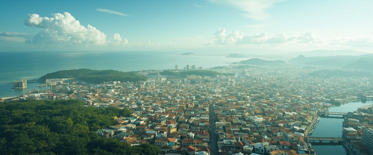Painterly banner illustration of Puerto Santander