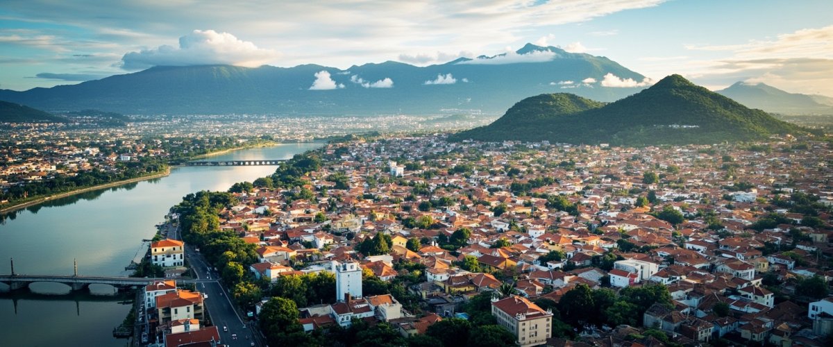 Painterly banner illustration of Ráquira