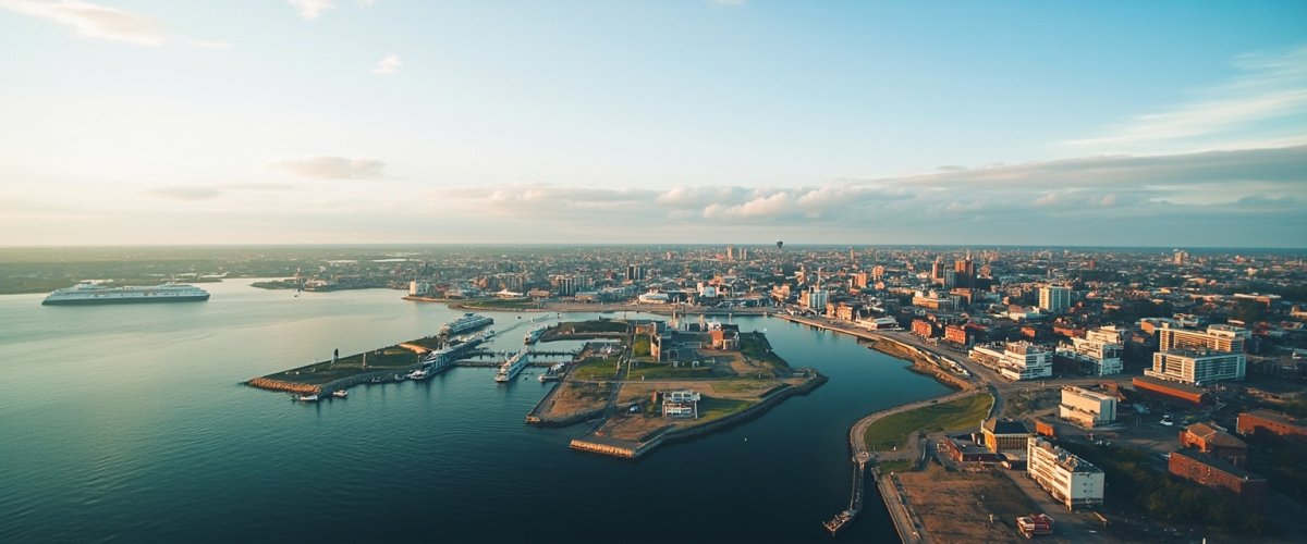 Painterly banner illustration of Rødbyhavn