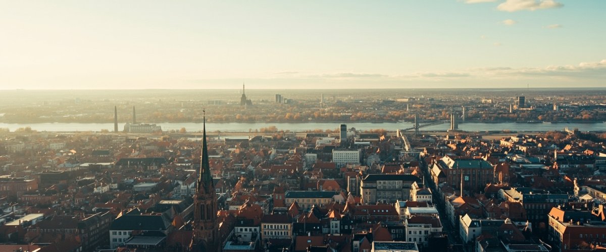 Painterly banner illustration of Regierungsbezirk Münster