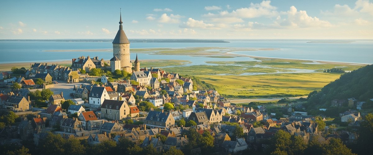 Painterly banner illustration of Roz-sur-Couesnon