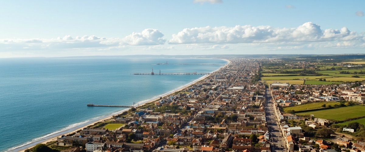 Painterly banner illustration of Saltburn-by-the-Sea