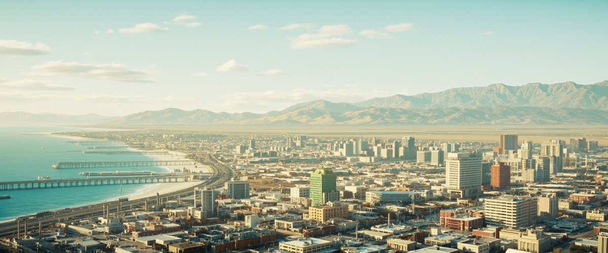 Painterly banner illustration of Salton City