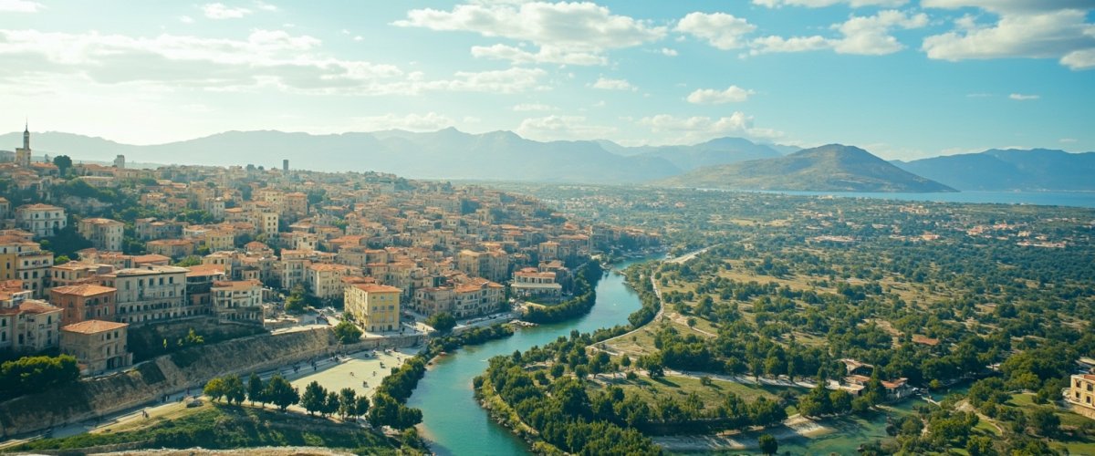 Painterly banner illustration of San Vincenzo Valle Roveto