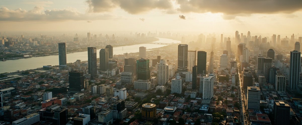 Painterly banner illustration of Sathon