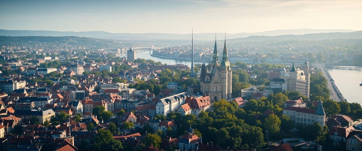 Painterly banner illustration of Sławków