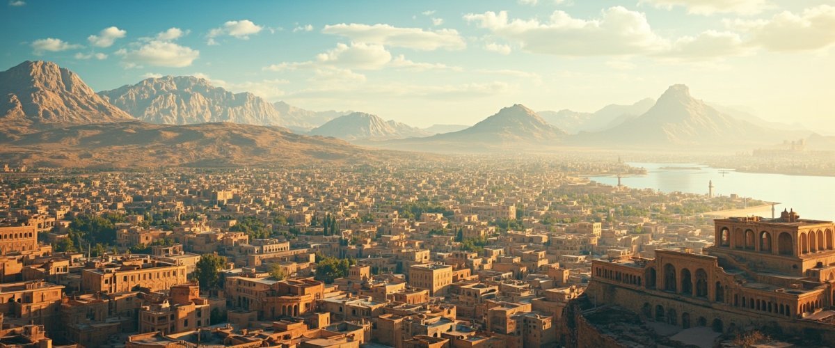 Painterly banner illustration of Shiraz