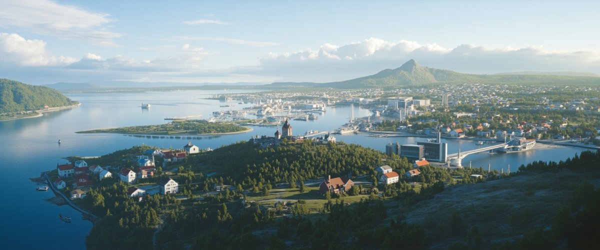 Painterly banner illustration of Skjåk