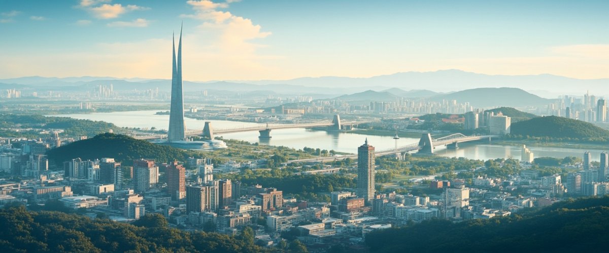 Painterly banner illustration of Songgangdong
