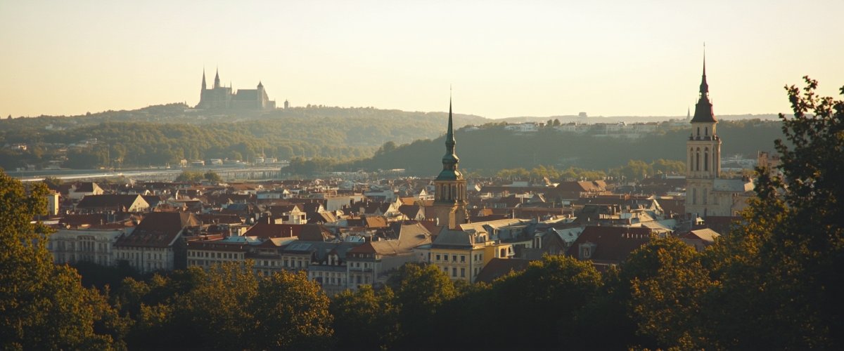 Painterly banner illustration of Spišská Belá