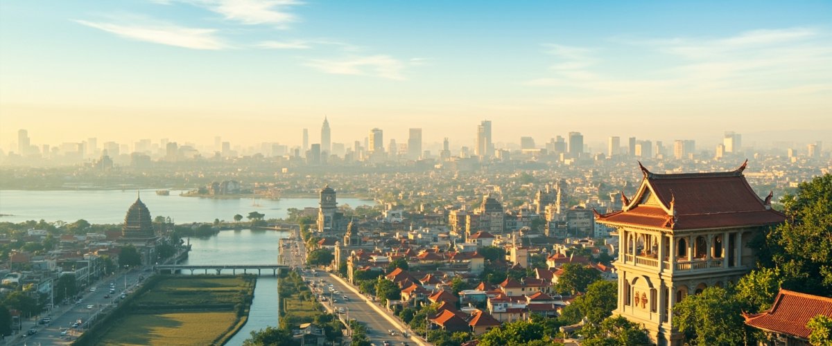 Painterly banner illustration of Srŏk Bâvĭl