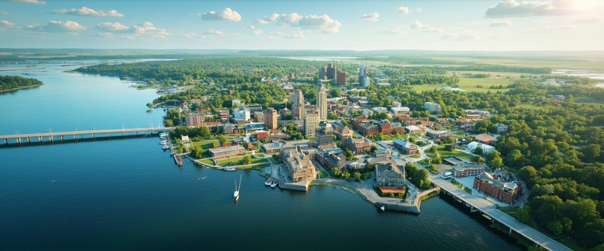 Painterly banner illustration of St. Lawrence County