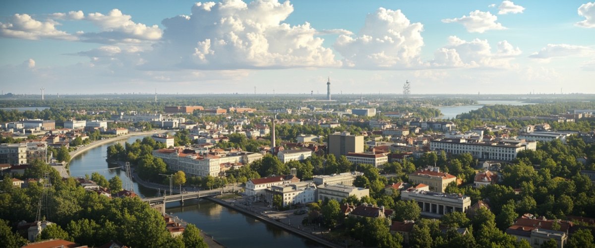 Painterly banner illustration of Świdnik
