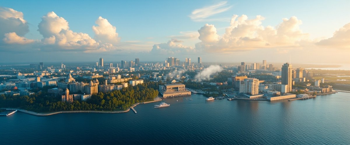 Painterly banner illustration of Tampere