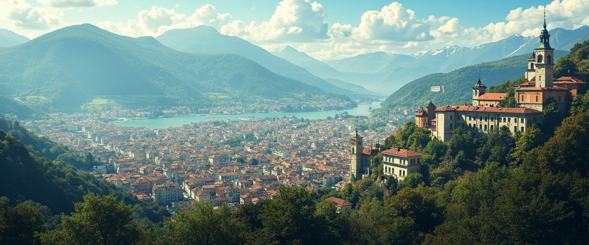Painterly banner illustration of Tione di Trento