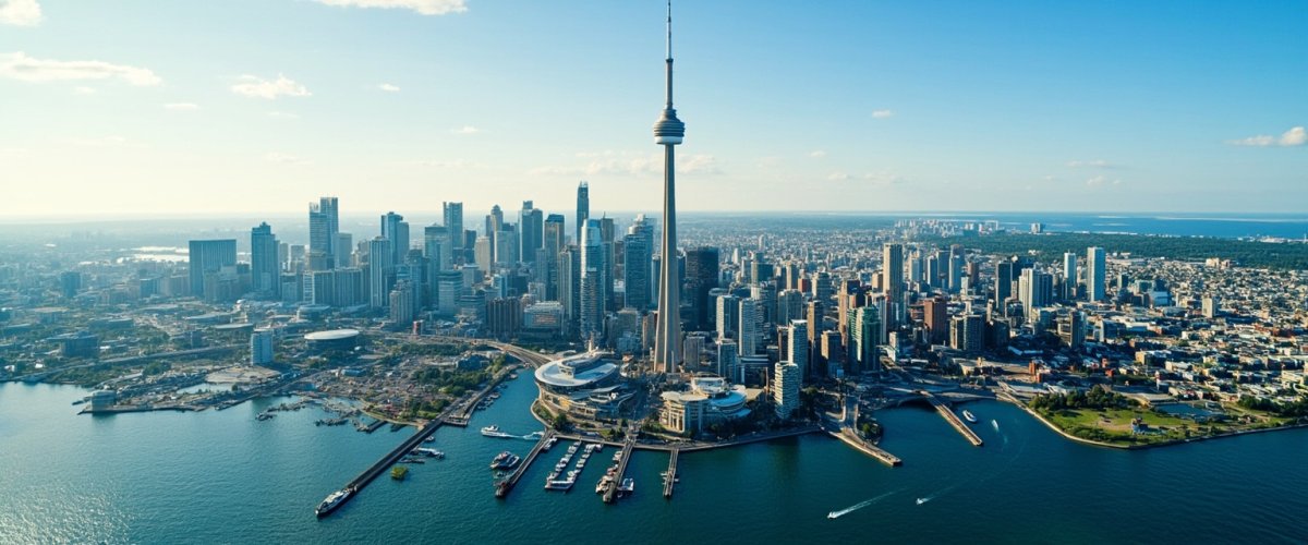 Painterly banner illustration of Toronto