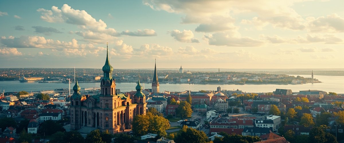 Painterly banner illustration of Turku