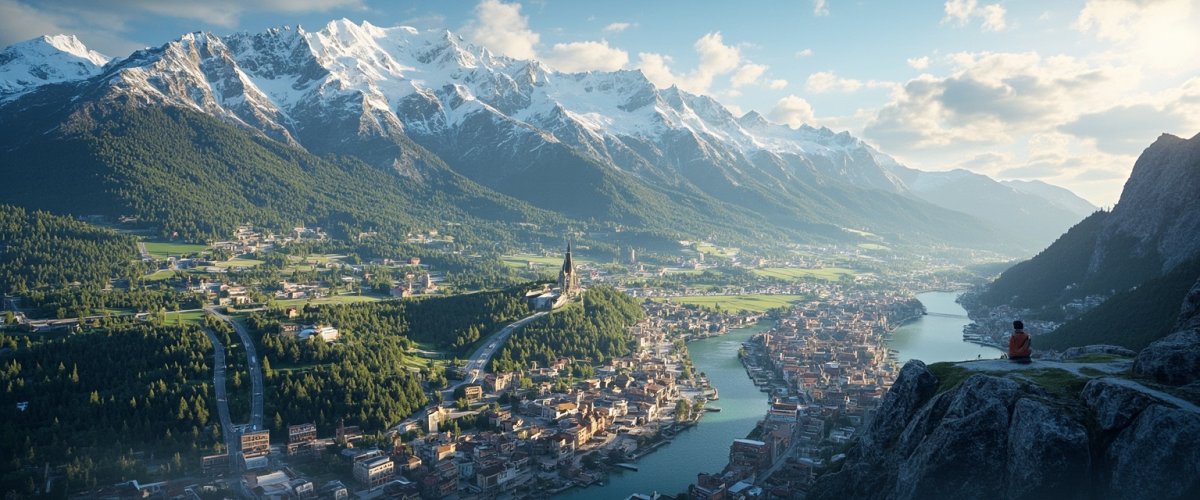 Painterly banner illustration of Val-d’Isère