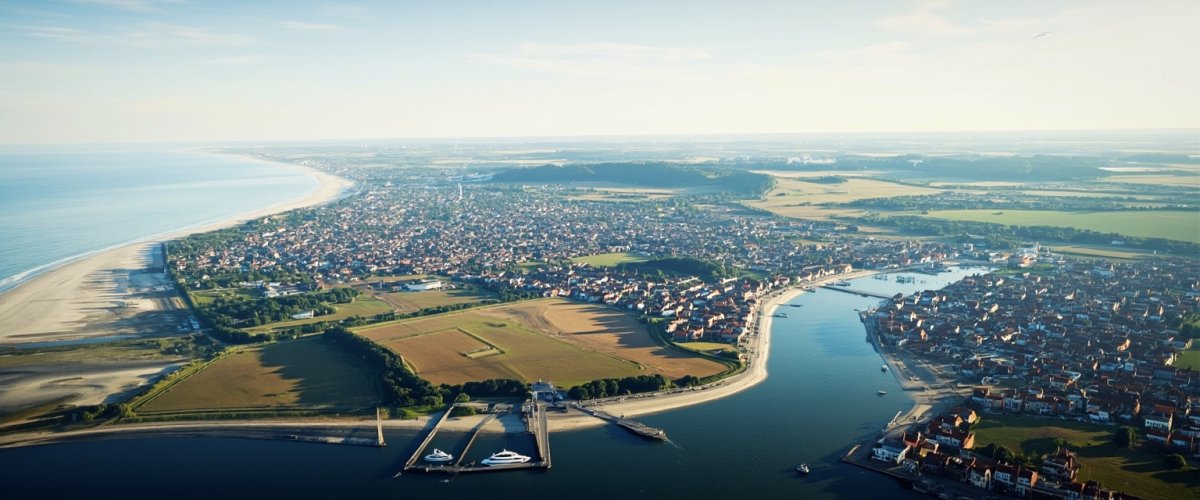 Painterly banner illustration of Vallensbæk Strand
