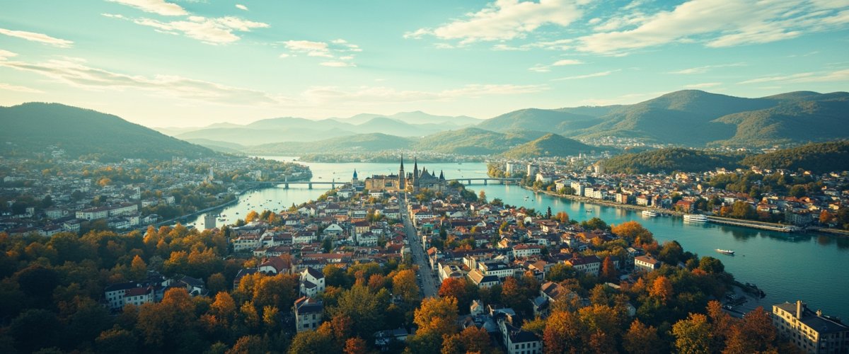 Painterly banner illustration of Völkermarkter Vorstadt