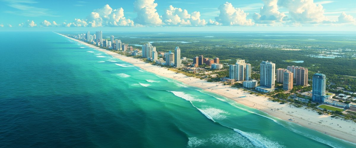 Painterly banner illustration of Wabasso Beach