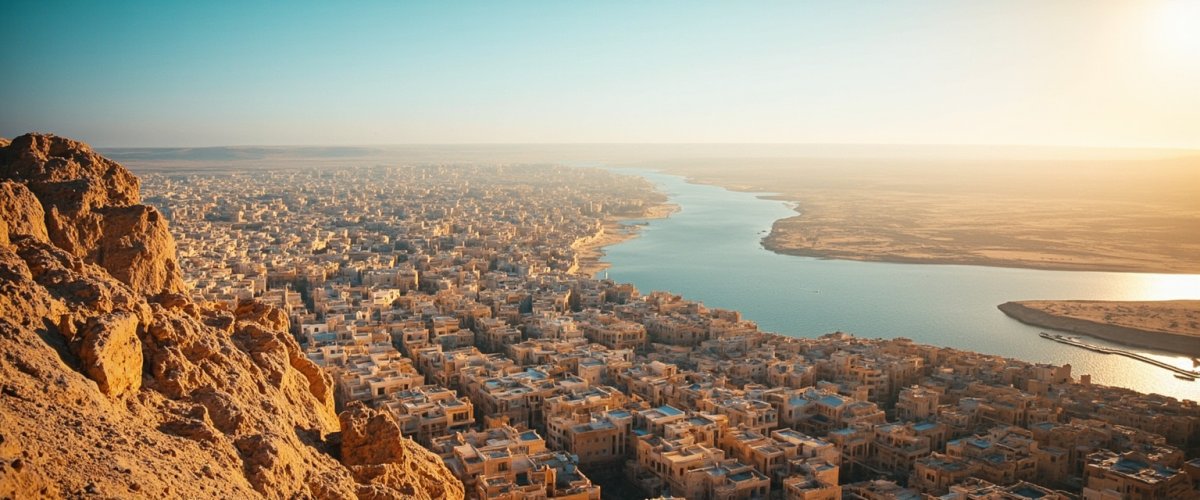 Painterly banner illustration of Wadi Al Ayn
