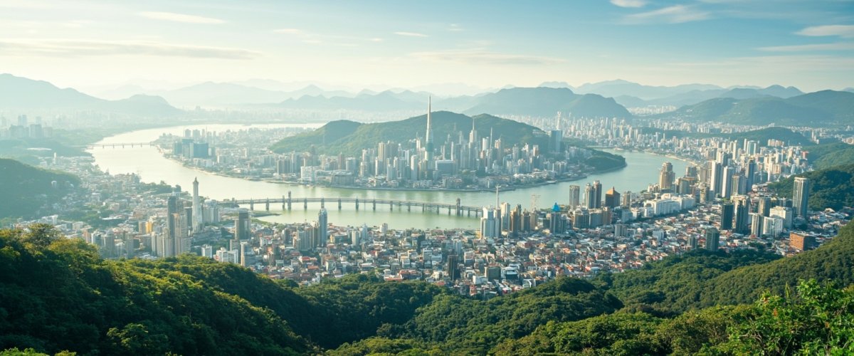 Painterly banner illustration of Wanzhou District
