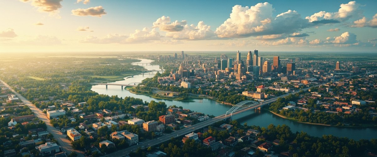 Painterly banner illustration of Wayne County